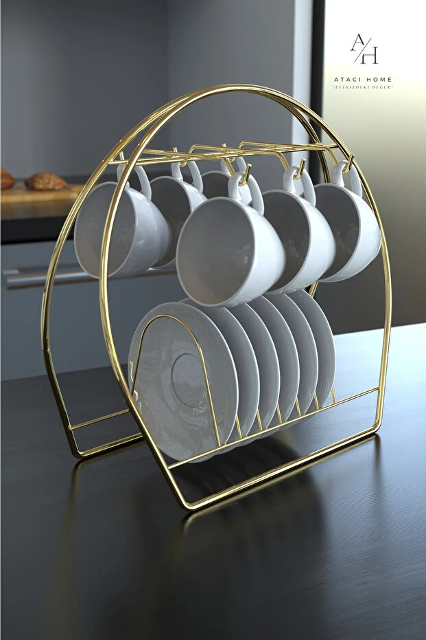 Gold Stainless Luxury 6-Hook Cup Hanger Luxury Cup Stand Cup Holder