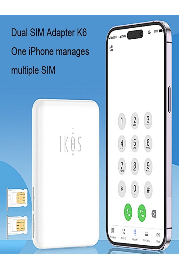 IKOS K6 Awireless çift üçlü SIM adaptörü iPhone için-2 veya 4 SIM kart aynı anda aktif-WiFi - 5