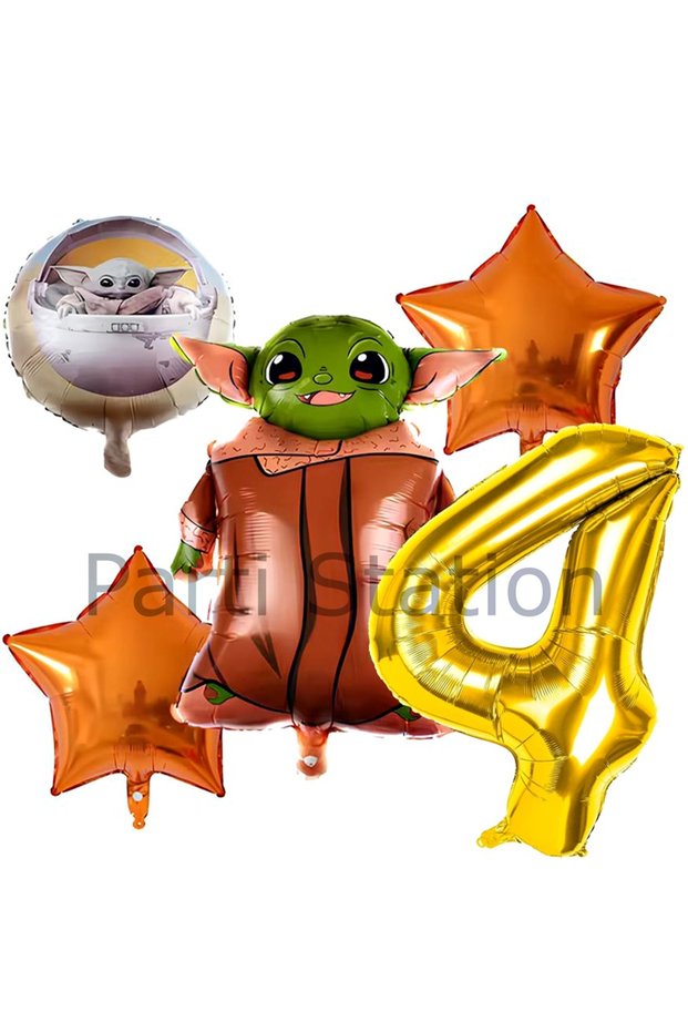 Star Wars Yoda 4 Years Old Balloon Set Star Wars Yoda Concept Birthday Balloon Set
