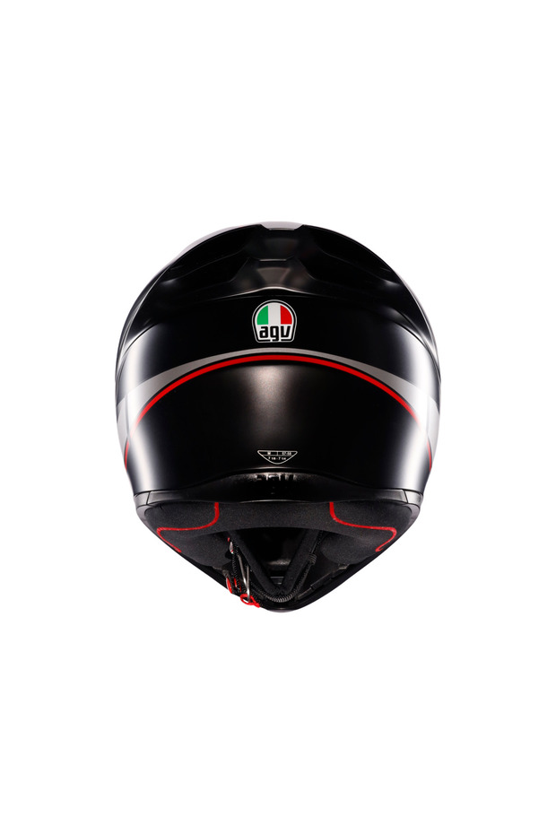 K1 S Lap Matt Black Grey Red Kapalı Kask - 5