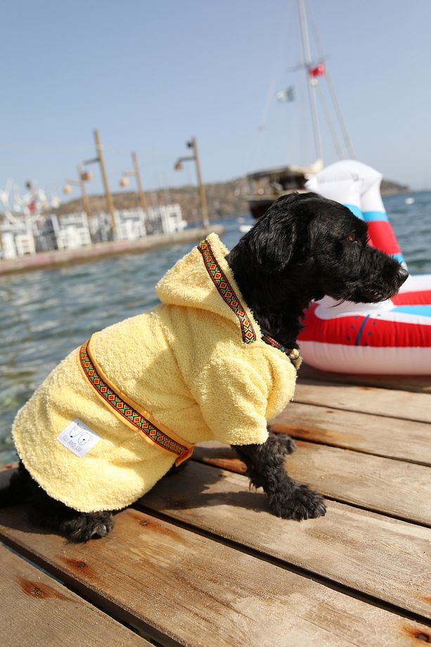 SARI HAVLU Köpek Bornozu - 4