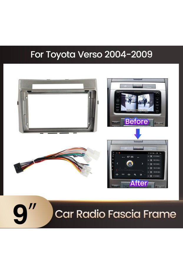 TY83 9inch For TOYOTA Corolla Verso 2004-2009 Car Radio Fascia Frame Android GPS MP5 Stereo Player 2