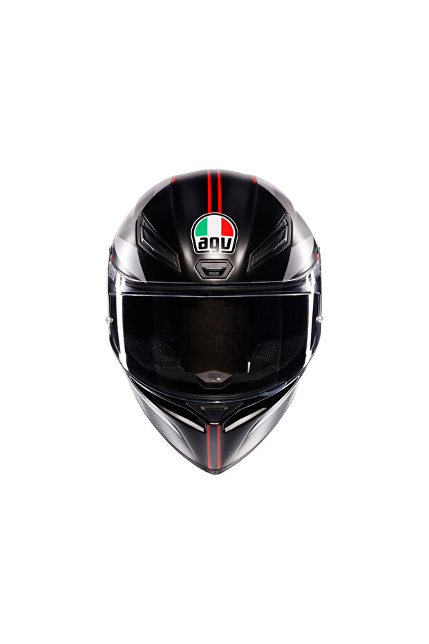 K1 S Lap Matt Black Grey Red Kapalı Kask - 3