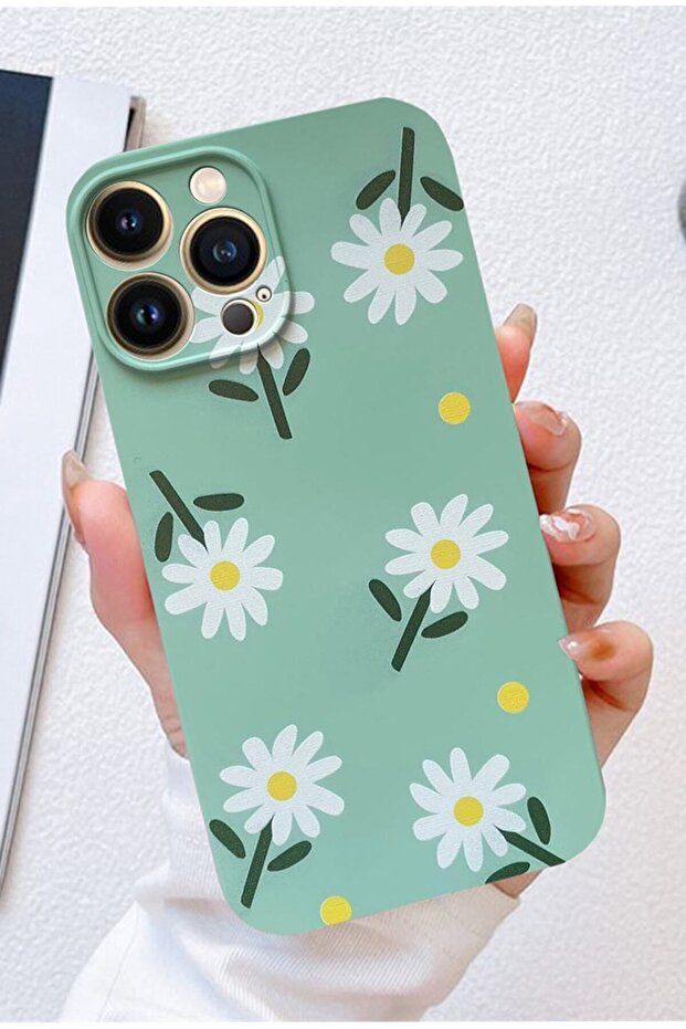 iPhone 13 Pro Max Compatible Camera Protected Launch Daisy Pattern Launch Case - 1