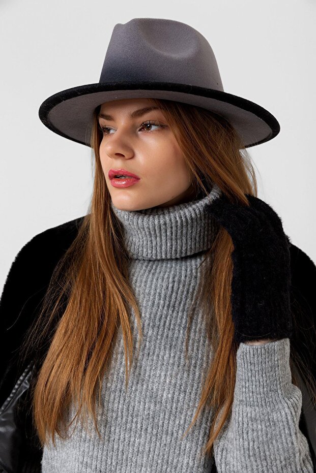 قبعة فيدورا رمادية متدرجة - 2