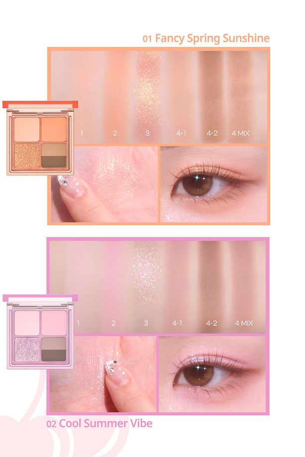 5 Renkli Mini Far Paleti PERIPERA Ink Pocket Shadow Palette (06 Signature is Mute) (Soda Cafe) - 5