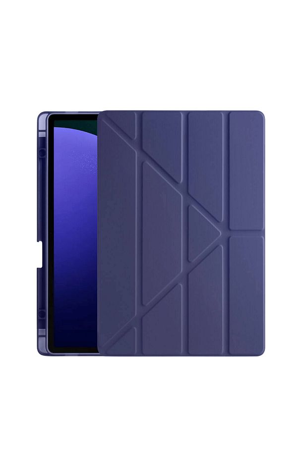 Galaxy Tab S10 Plus Uyumlu 12,4 Inç Akıllı Kalem Bölmeli Standlı Tri Folding Smart Kılıf - 2