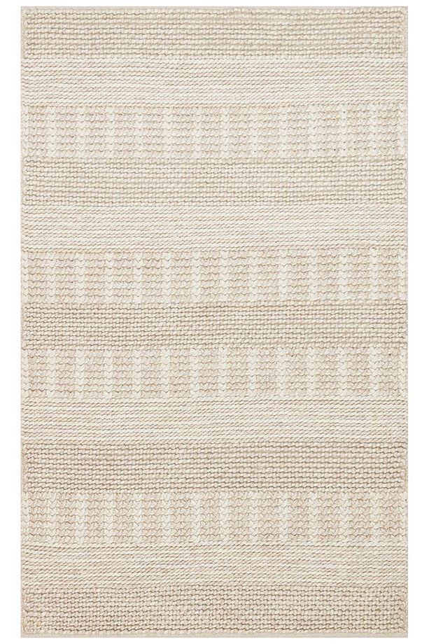 JADE J352 BEIGE  Naturel Kazak Örgü Desenli El Dokuma Örgü Halı - 1