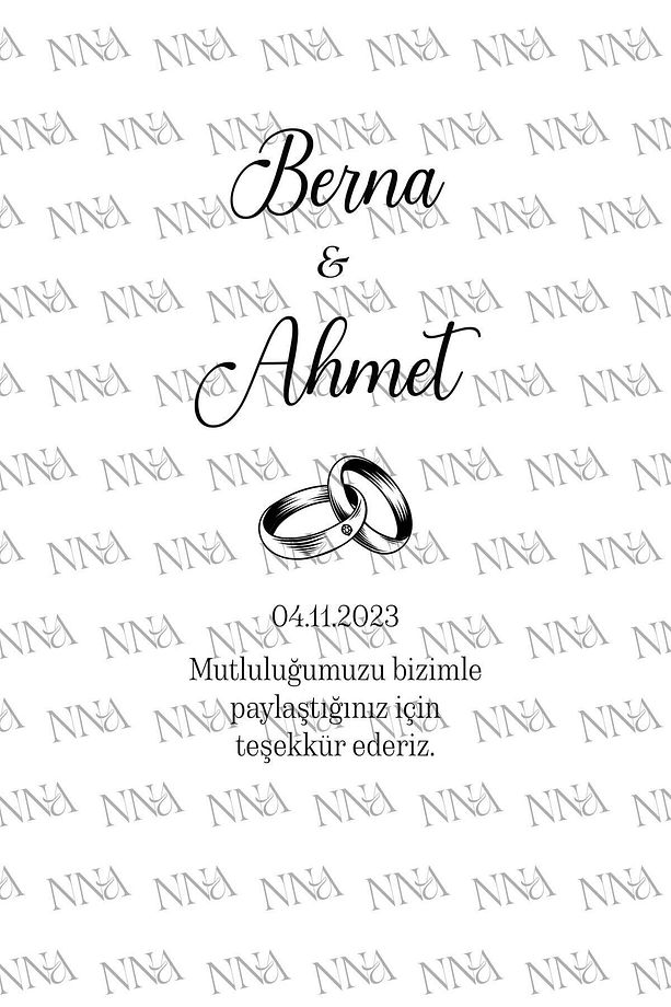 50 Adet Tek Yön Kişiye Özel Isim Baskılı Hediyelik Kağıt Çanta/poşet 18x8x24 Cm(BT06-50) - 5