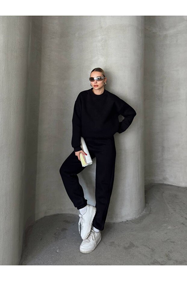Women's Oversize Tracksuit Set - Three Thread Thick Raised