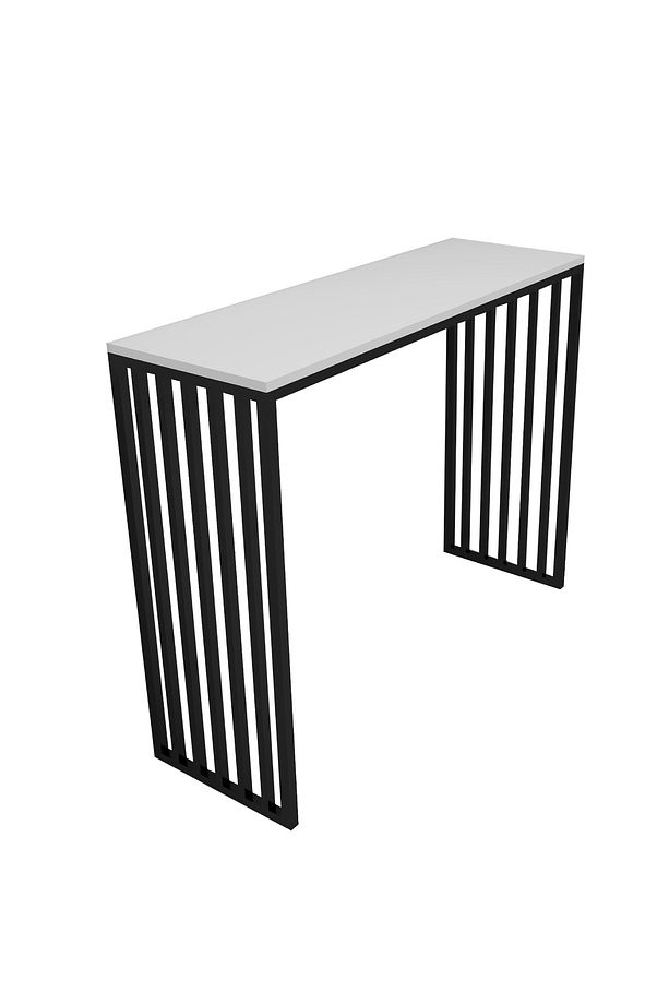Bar Masası Metal İskeletli Yüksek Yemek Masası Mutfak Masası Dresuar Kahve Köşesi Peteküstü - 4