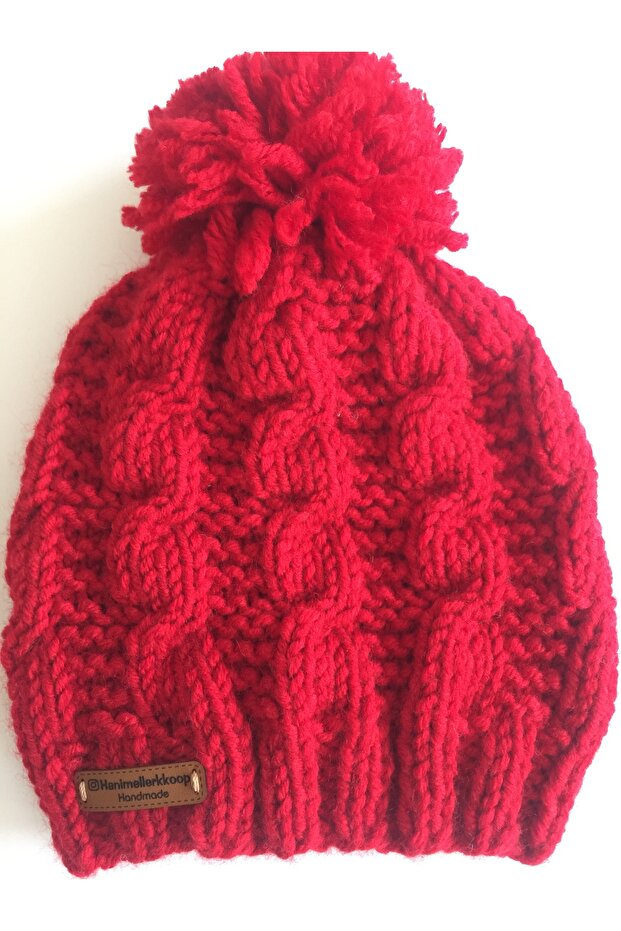 Kırmızı Örme Bay&Bayan Bere - 2