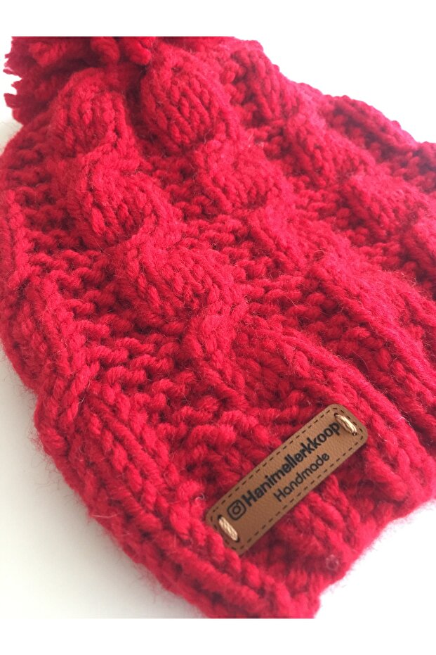 Kırmızı Örme Bay&Bayan Bere - 3