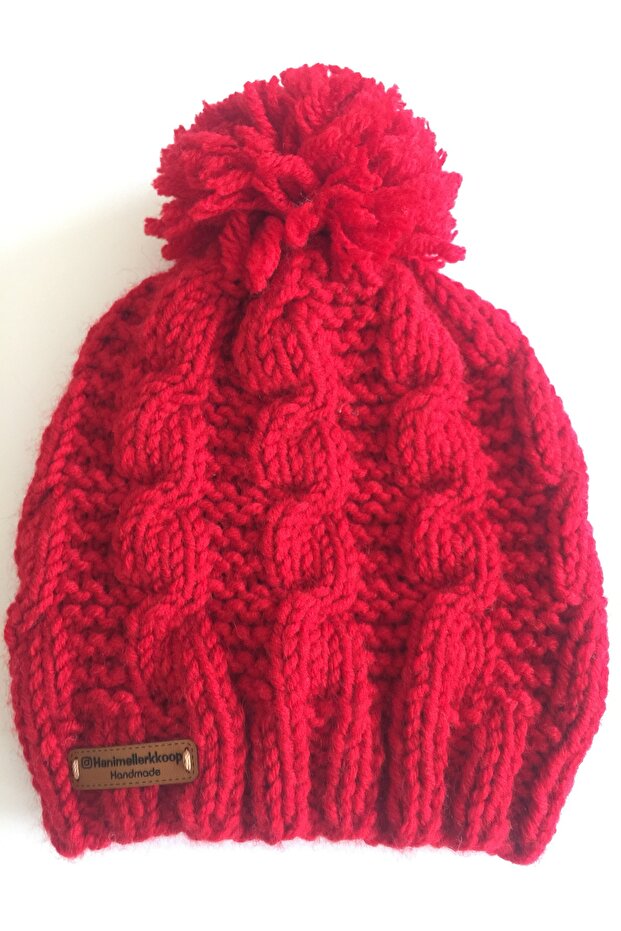 Kırmızı Örme Bay&Bayan Bere - 5