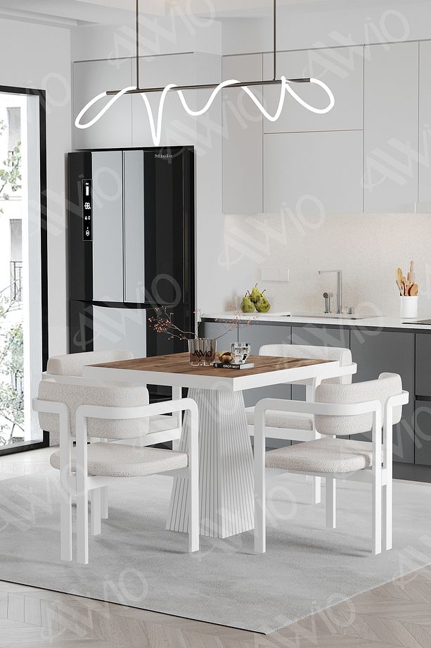 SOFİA Lake Mdf Ayak Tokyo Demonte Sandalye 80x80 Yemek Masası Mutfak Masası 4 Kişilik - 3