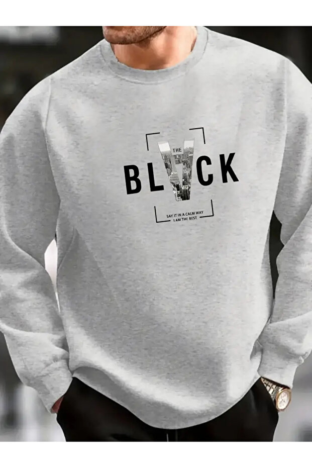 Black Printed Unisex Oversize Hooded Sweatshirt