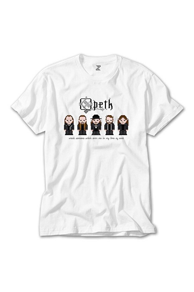 Opeth Group Animation White T-Shirt
