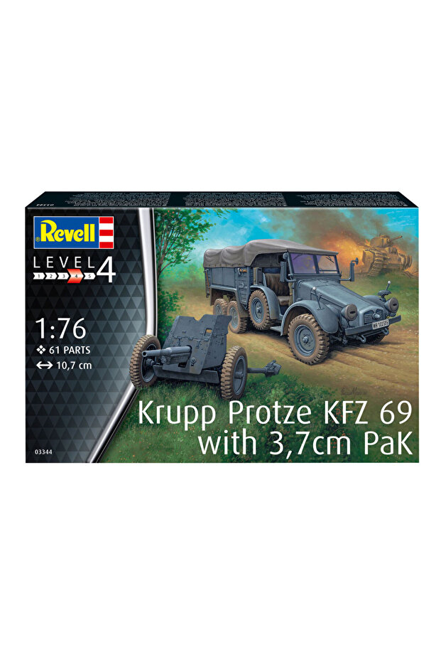 Maket Model Kit Askeri Krupp Protze Kfz 69 3,7cm Pak 03344 - 6