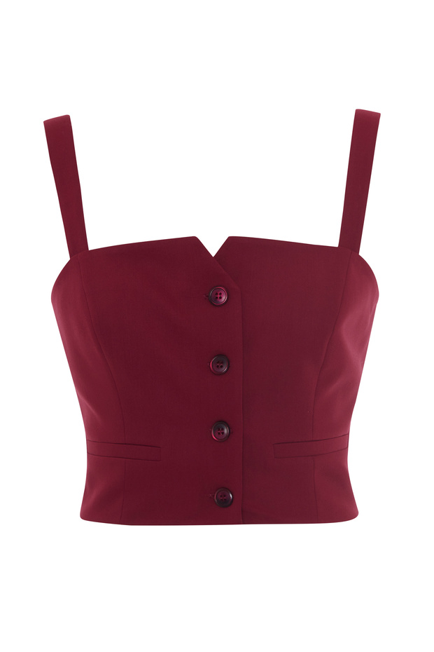 Önü Düğmeli Bluz - 7