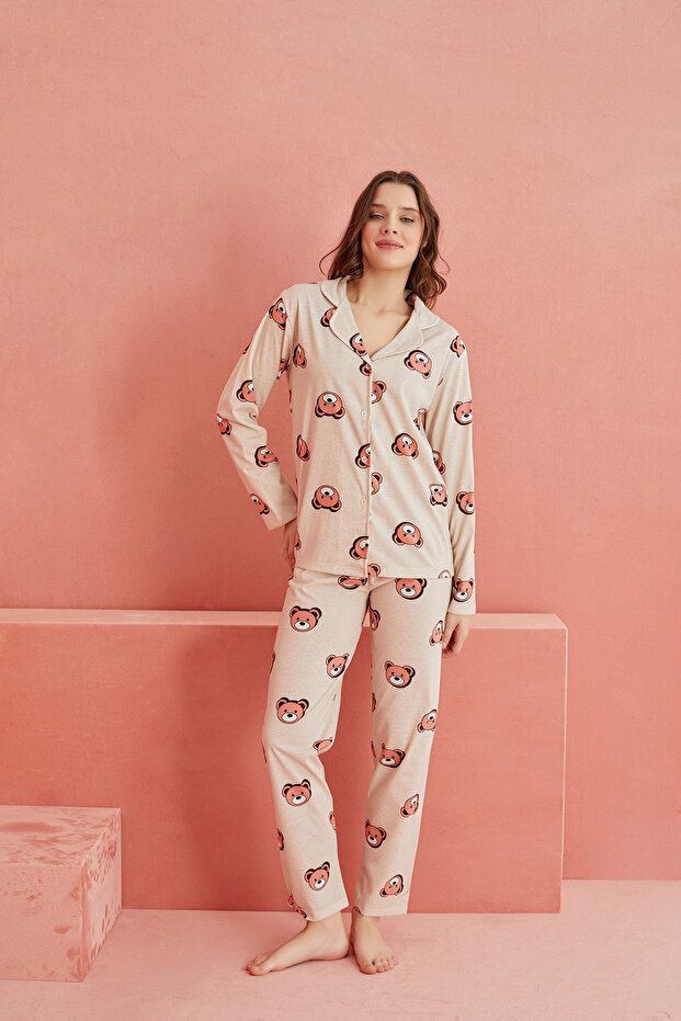 COTTON BUTTONED PAJAMA SET - 2