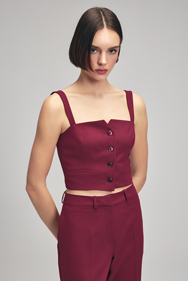 Önü Düğmeli Bluz - 1