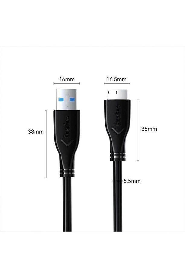 Usb 3.0 Micro B Şarj Ve Data Hdd Kablosu 50 Cm - 5