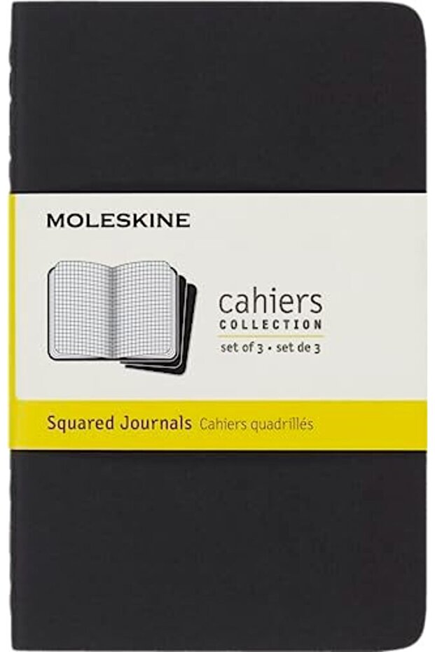 Squared Cahier - Black Cover (3 Set)
