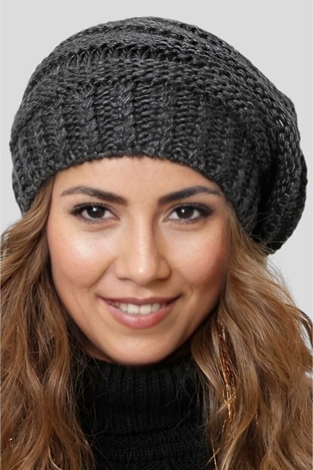 Women's Winter Neck Collar Featured Knitwear Knitted Beanie