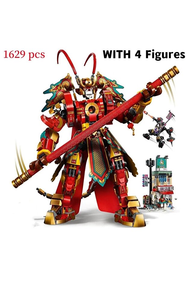 Black legend wukong monkey king mech building blocks 80012 journey to the west wukong robot mecha m... - 1