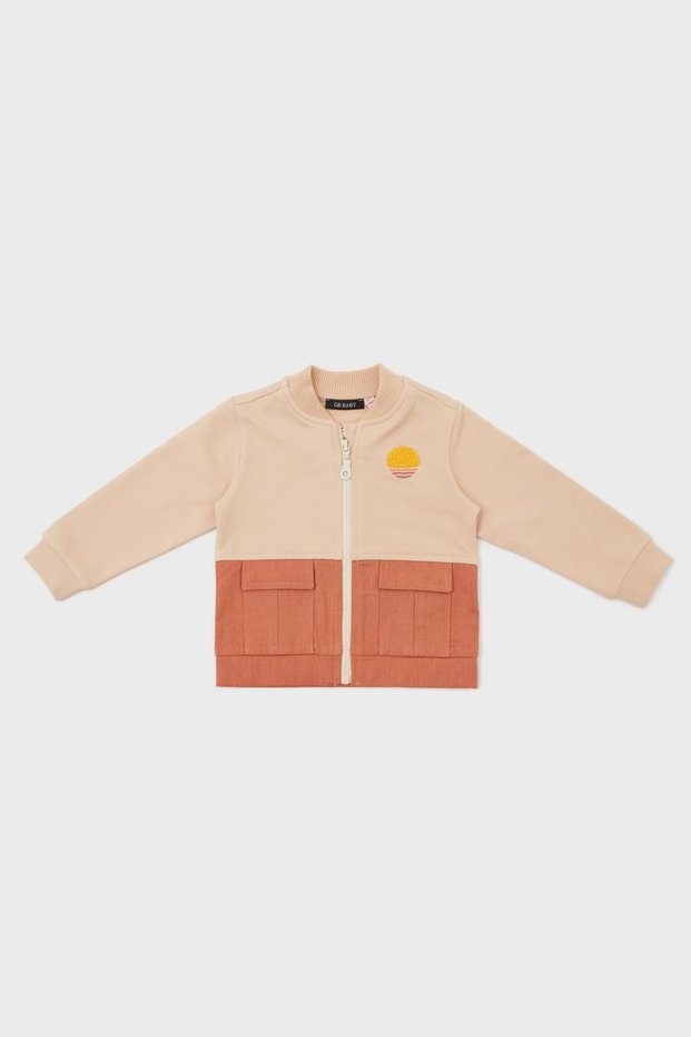 Bg Store Baby Boy Beige Tracksuit Top 22Pfwbg1412