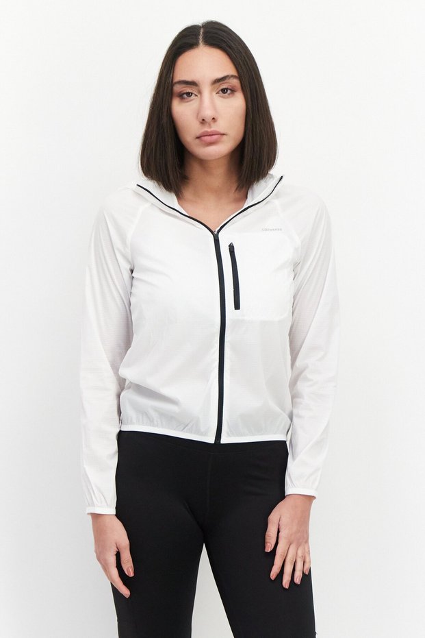 Women Sportswear Fit Long Sleeves Outdoor Jacket, White