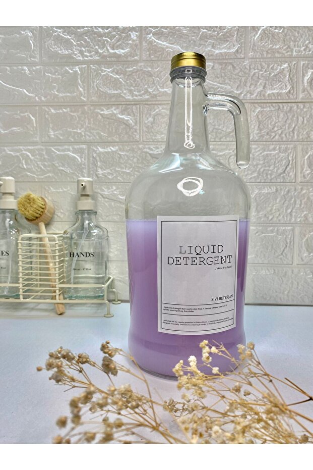 1 Piece 3000ml Liquid Detergent Bottle with Gold Cap