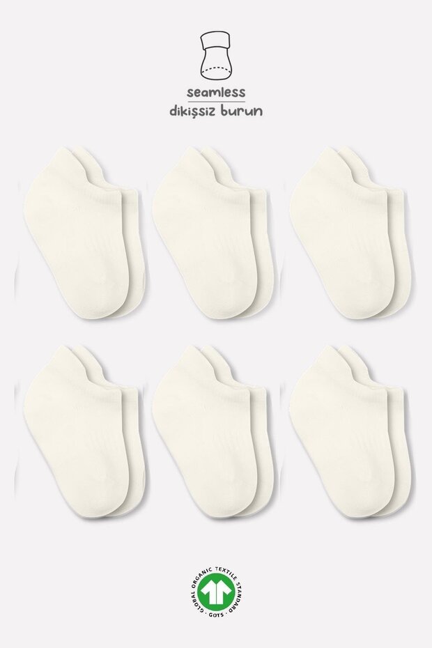 Bistil Baby Girl Organic 6-Piece Kids Sneakers Socks