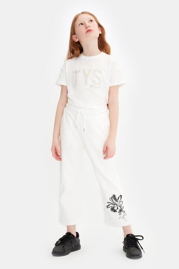 Bg Store Girls' Ecru Sweatpants 23Ss0Tj4214