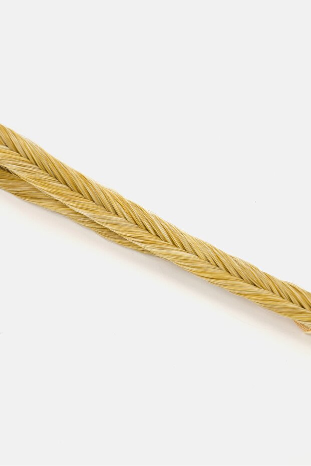 عصابة رأس مضفرة على شكل ذيل سمكة متوسطة الحجم، باللون البني - 4