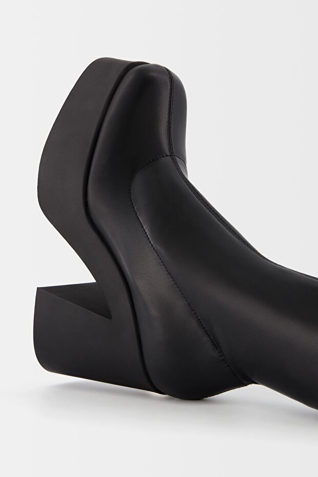 Streç topuklu platform bot - 5