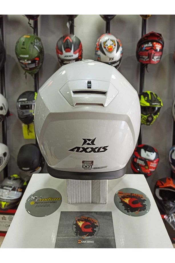 Gecko SV Parlak Beyaz Çene Açılır Kask - 3
