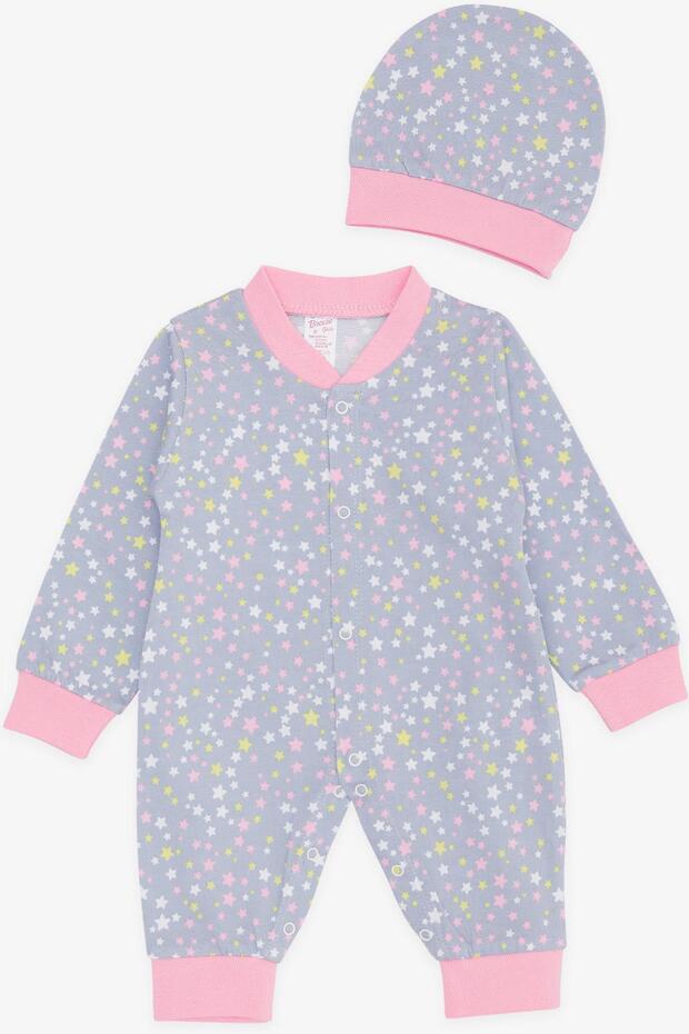 Baby Girl Romper with Colorful Star Patterned , 0-3 Months-6 Months, Gray