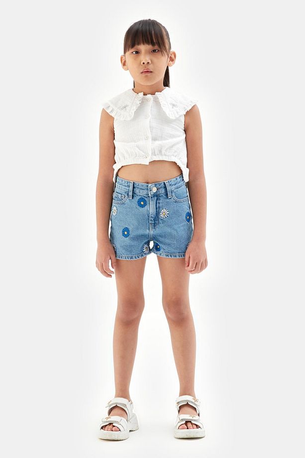 Bg Store Kız Çocuk Mavi Şort 23ss1tj4111 - 1