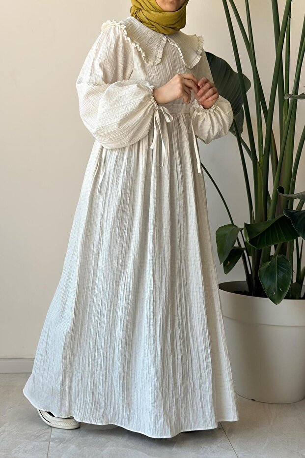 Gülbeşeker Elbise- Bej - 4