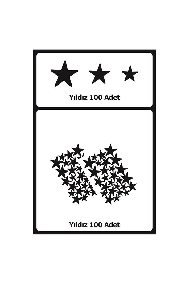Yıldız Duvar Sticker Siyah 3-4-5cm 100 Adet Minimalist Duvar Modaya Uygun Çıkartmaları - 5