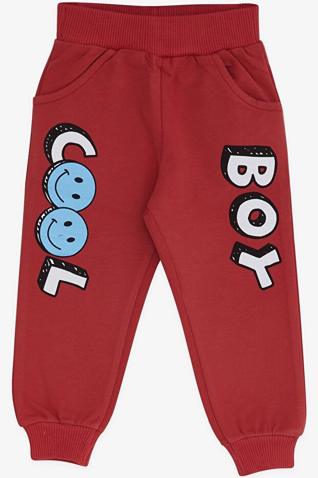 Baby Boy Sweatpants Emoji Printed 9 Months-3 Years, Tile