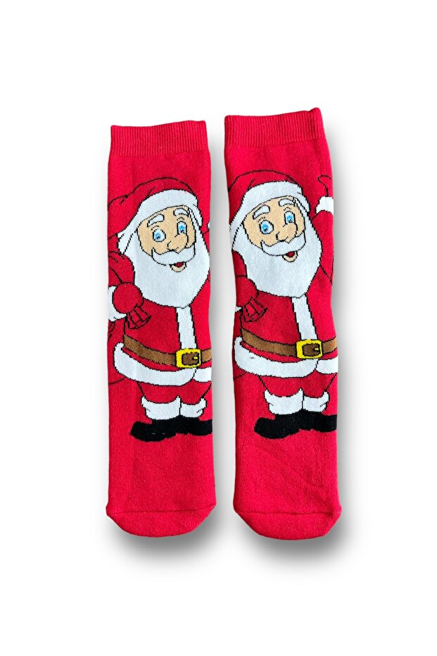 Tekli Christmas Desenli Unisex Havlu Çorap - 4