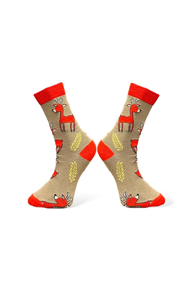 Tekli Christmas Desenli Unisex Çorap - 1