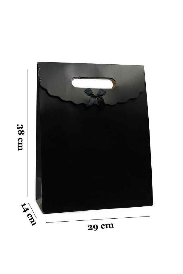 29x38 Büyük Boy Renkli Zarf Model Cırtlı Karton Çanta 1 Adet (Siyah) - 3