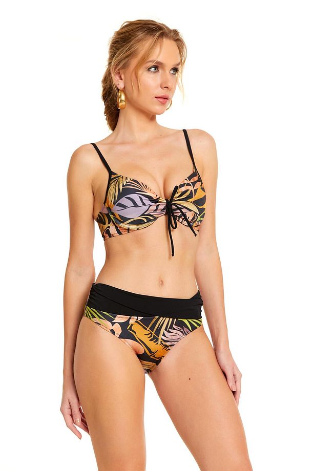 Yaprak Desen Drapeli Bikini Takımı - 1