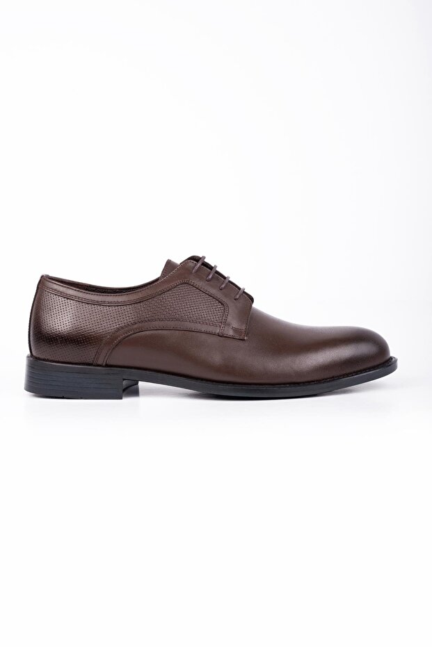 Men's Dark Brown 100% Leather Analin Laceless-Non-Buckle Classic Shoes 1033245171_400