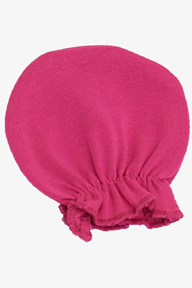 قفازات أطفال حديثي الولادة بلون فوشيا - موديل أساسي - 3