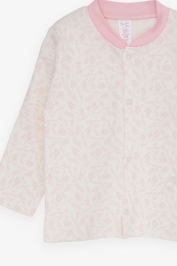 Kız Bebek Pijama Takımı Yaprak Desenli 4 Ay-1 Yaş, Ekru - 3