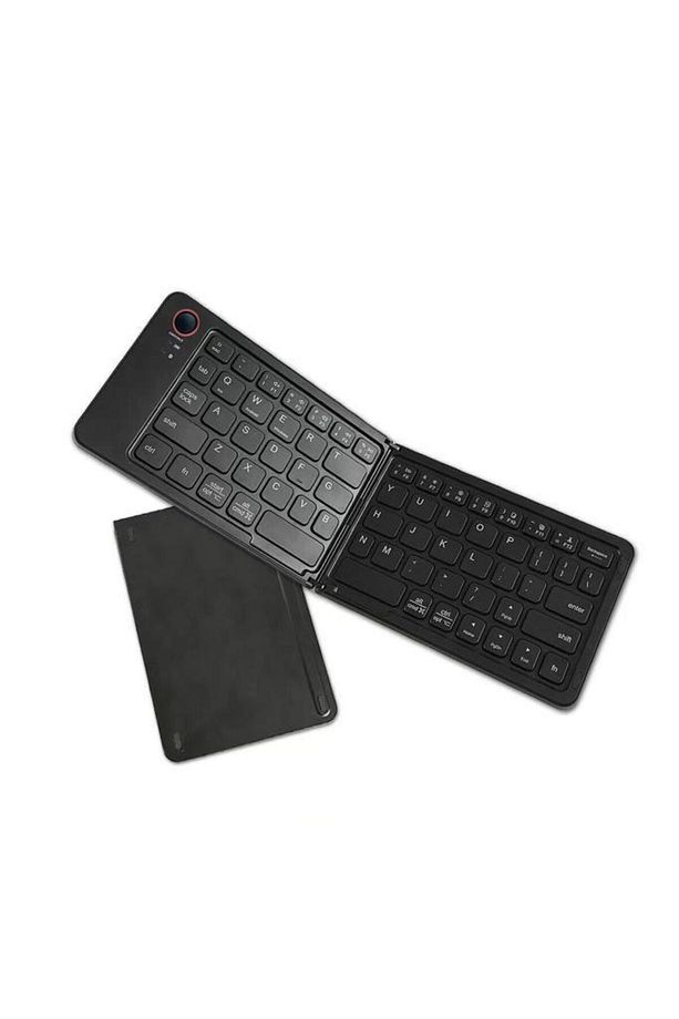 TK-08  Uyumlu Siyah Kablosuz Katlanabilir Şarjlı Taşınabilir Mini Bluetooth Klavye - 4